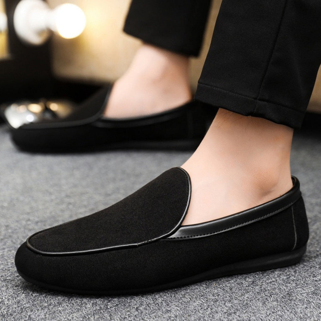 Sandstone Suede Slip-Ons