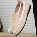 Sandstone Suede Slip-Ons