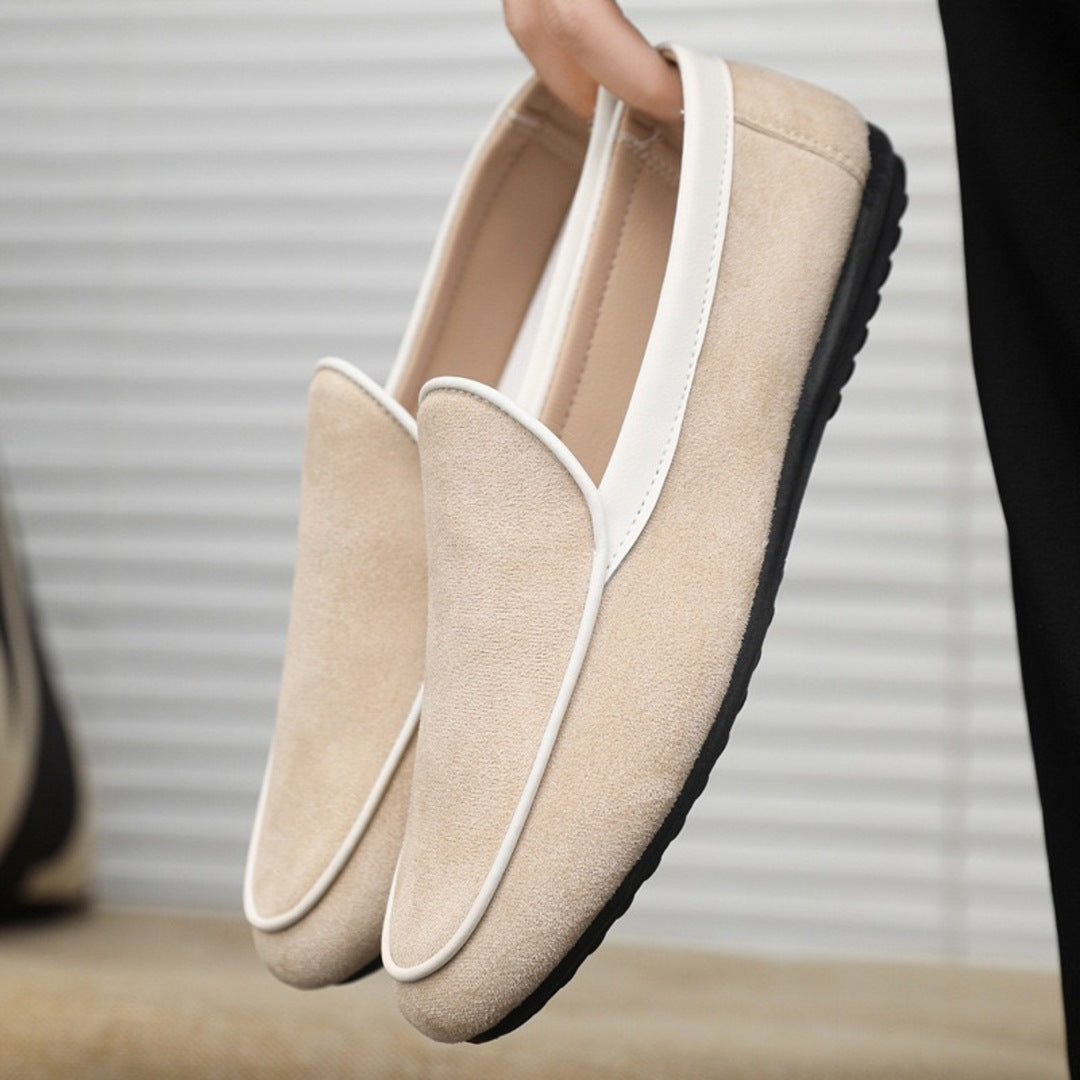 Sandstone Suede Slip-Ons