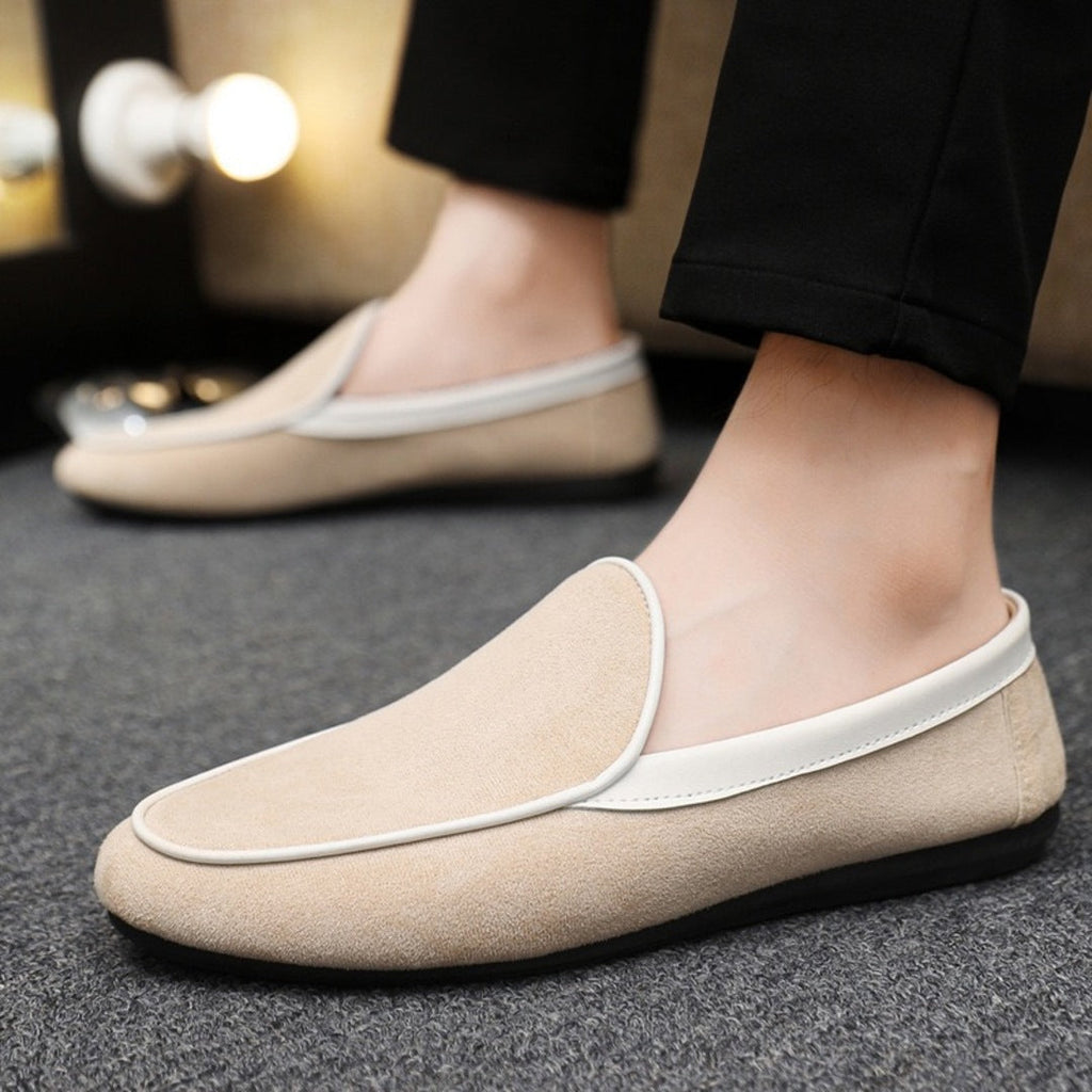 Sandstone Suede Slip-Ons